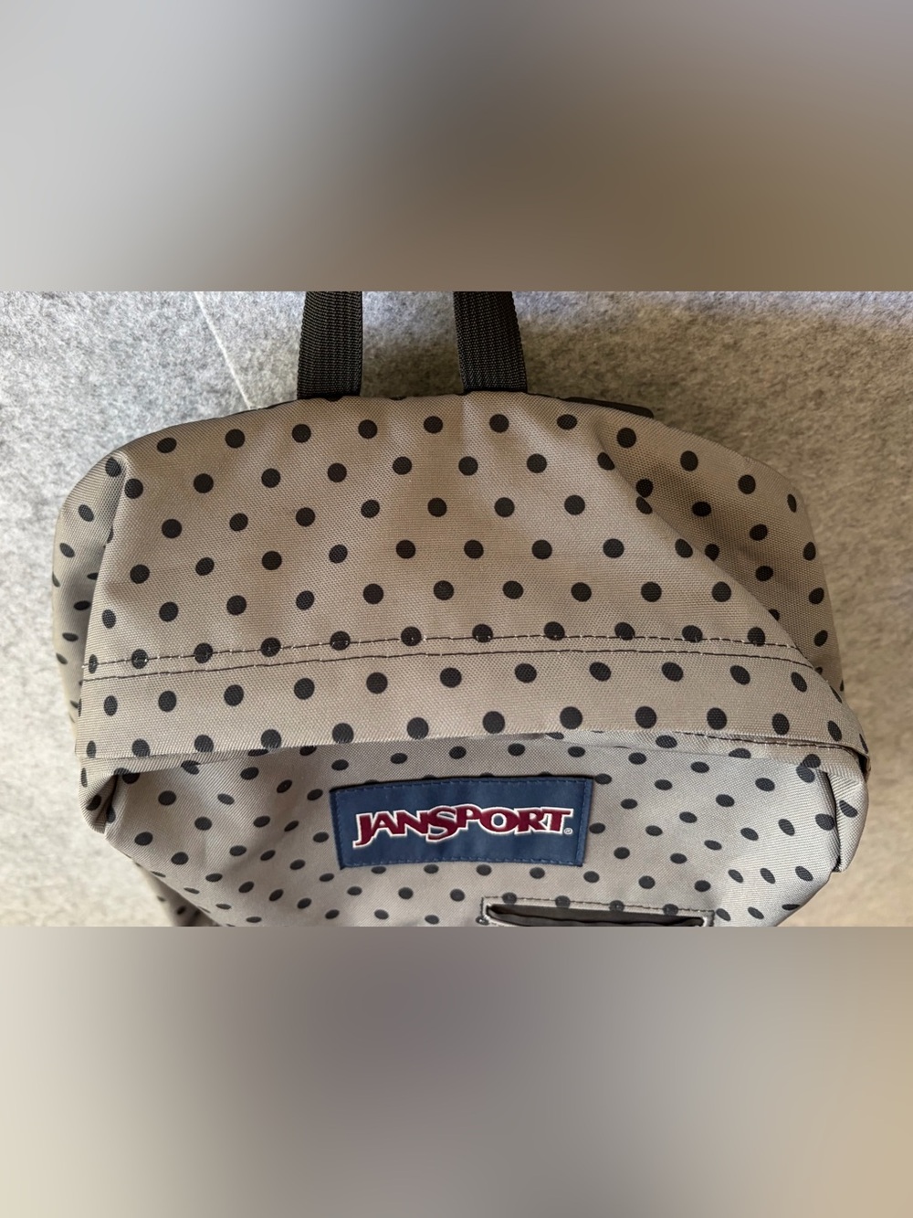 Jansport Digibreak Gray Backpack with Black Polka Dots - Picture 7 of 13